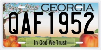 GA license plate QAF1952