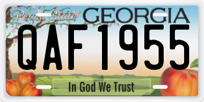GA license plate QAF1955