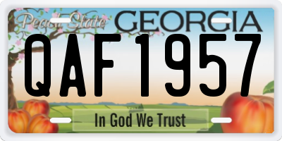 GA license plate QAF1957