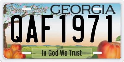 GA license plate QAF1971