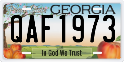 GA license plate QAF1973