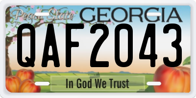 GA license plate QAF2043