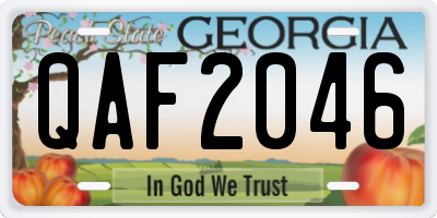 GA license plate QAF2046