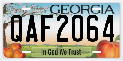 GA license plate QAF2064