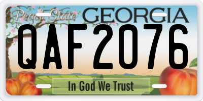 GA license plate QAF2076