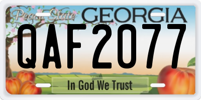 GA license plate QAF2077