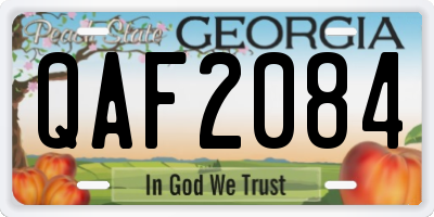 GA license plate QAF2084