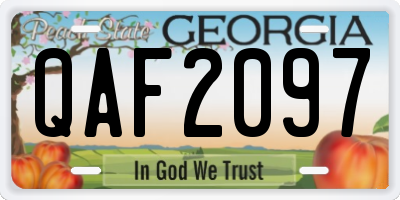 GA license plate QAF2097