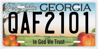 GA license plate QAF2101