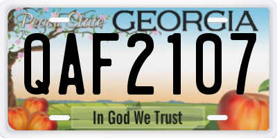 GA license plate QAF2107