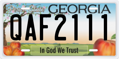 GA license plate QAF2111