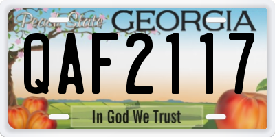 GA license plate QAF2117