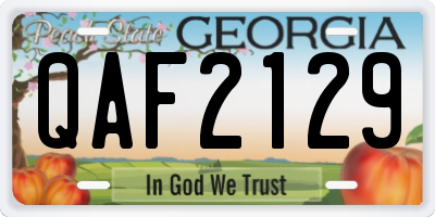 GA license plate QAF2129