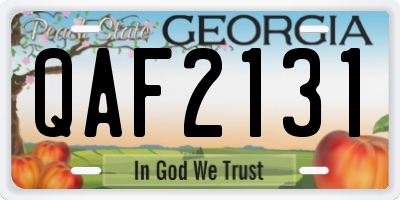 GA license plate QAF2131