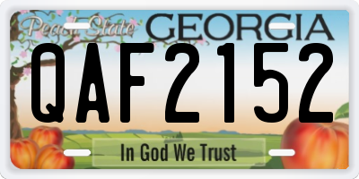 GA license plate QAF2152