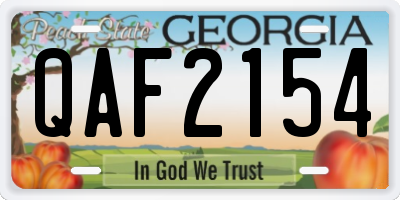 GA license plate QAF2154