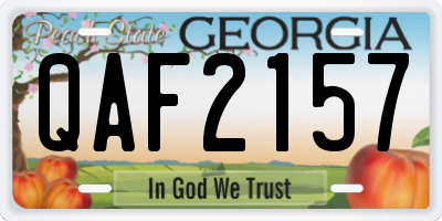 GA license plate QAF2157