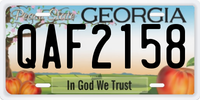 GA license plate QAF2158