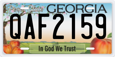 GA license plate QAF2159