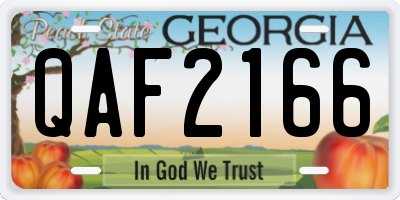 GA license plate QAF2166