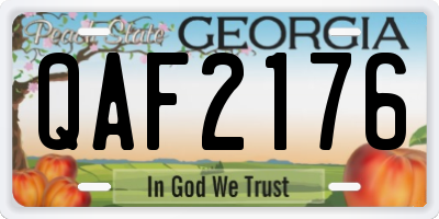 GA license plate QAF2176