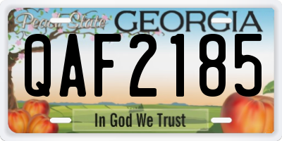 GA license plate QAF2185