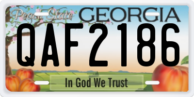 GA license plate QAF2186