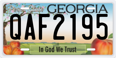 GA license plate QAF2195