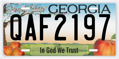 GA license plate QAF2197