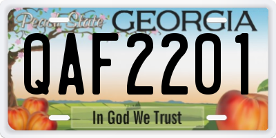 GA license plate QAF2201