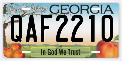 GA license plate QAF2210