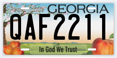 GA license plate QAF2211