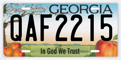 GA license plate QAF2215