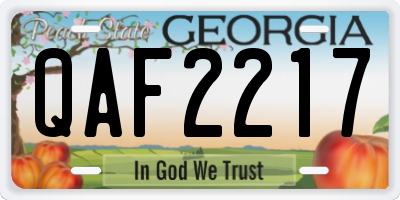 GA license plate QAF2217