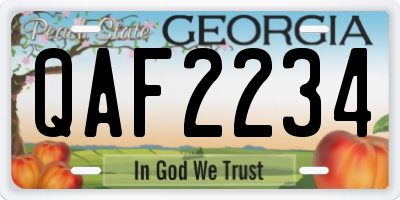 GA license plate QAF2234