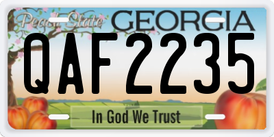 GA license plate QAF2235