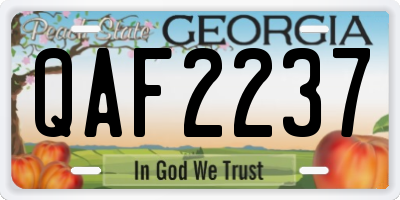 GA license plate QAF2237