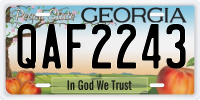 GA license plate QAF2243