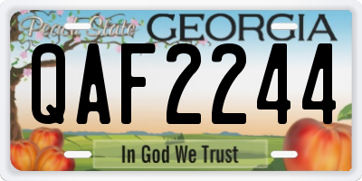 GA license plate QAF2244