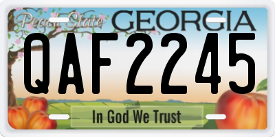 GA license plate QAF2245