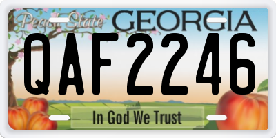 GA license plate QAF2246