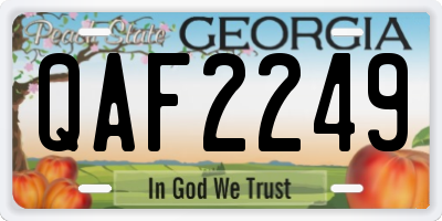 GA license plate QAF2249