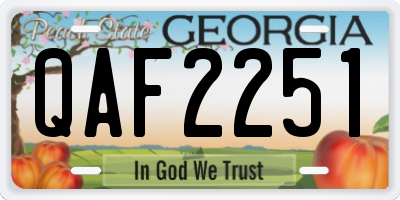 GA license plate QAF2251