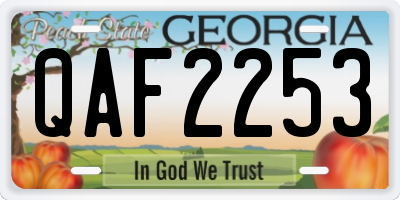GA license plate QAF2253
