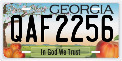GA license plate QAF2256