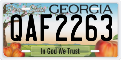 GA license plate QAF2263