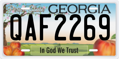 GA license plate QAF2269