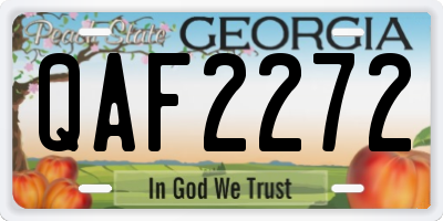 GA license plate QAF2272