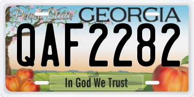 GA license plate QAF2282