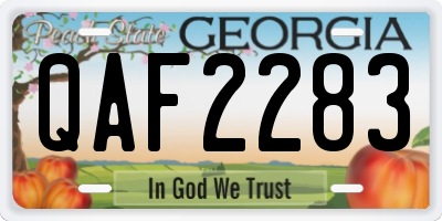 GA license plate QAF2283